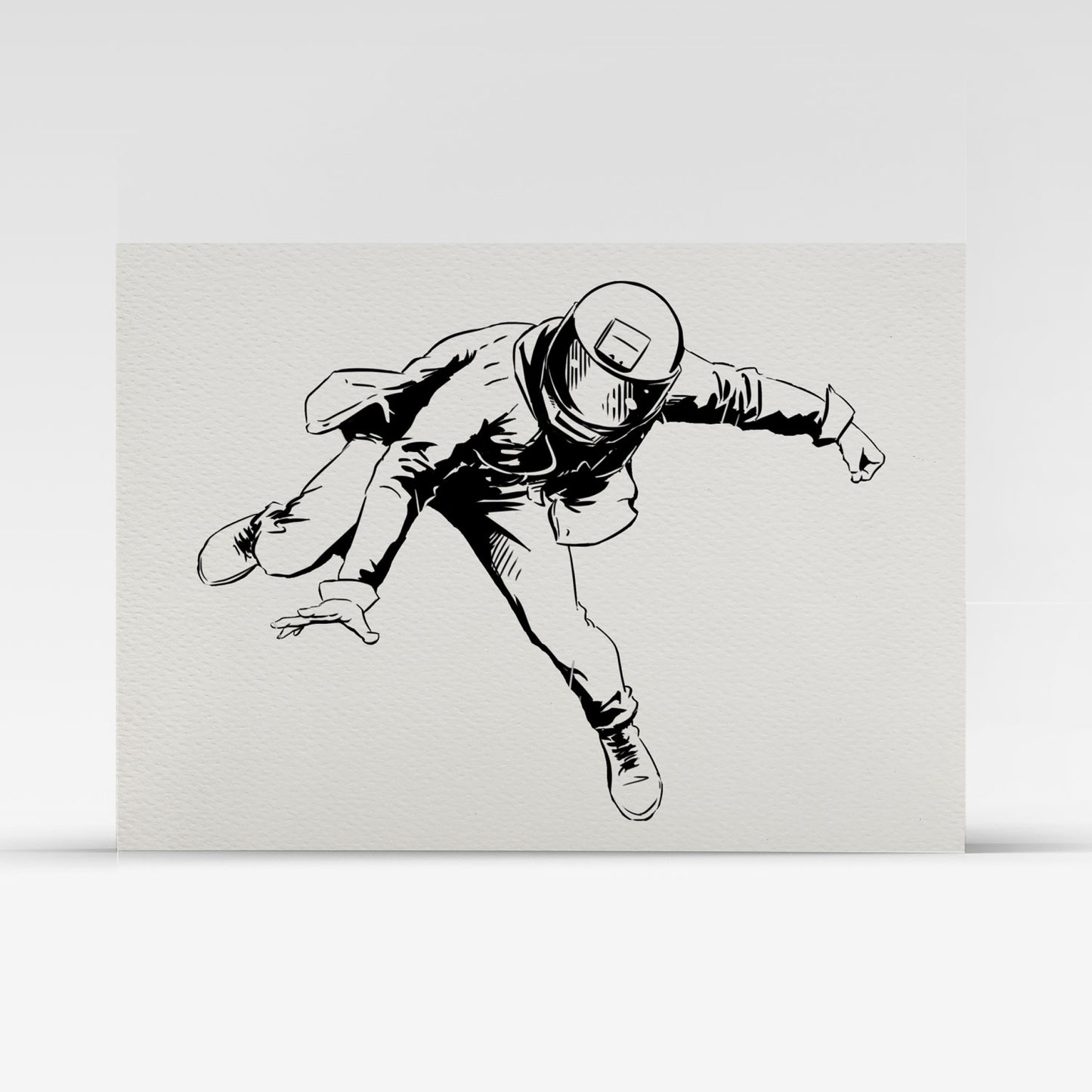 Painted Death Sketch Card - Biker 1