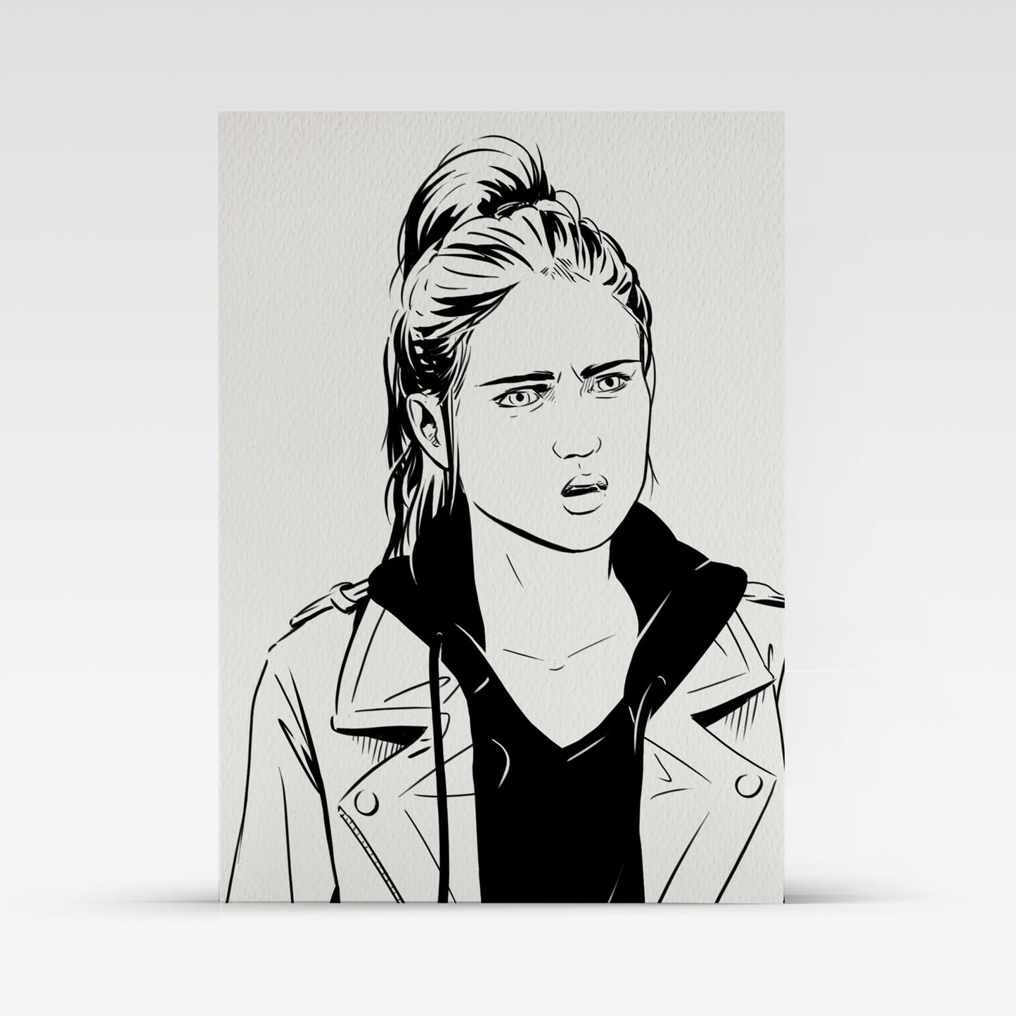 Painted Death Sketch Card - Ella 3